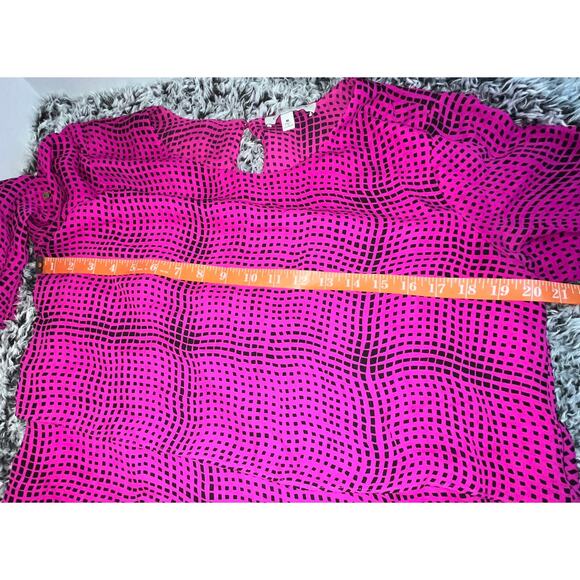 Chaus New York Bloise Womens Size Medium Pink Black Tiered Layered Top Career - Picture 6 of 15